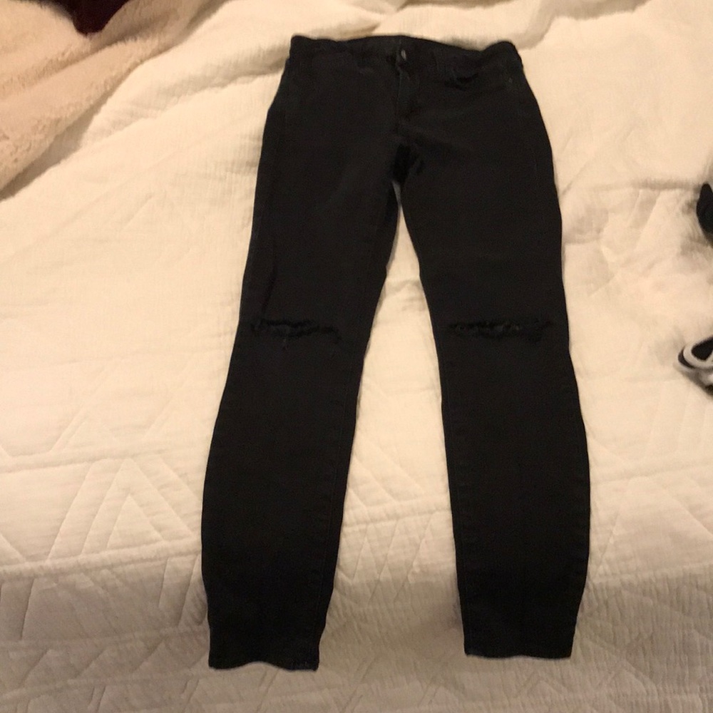 Black topshop skinny ripped jeans